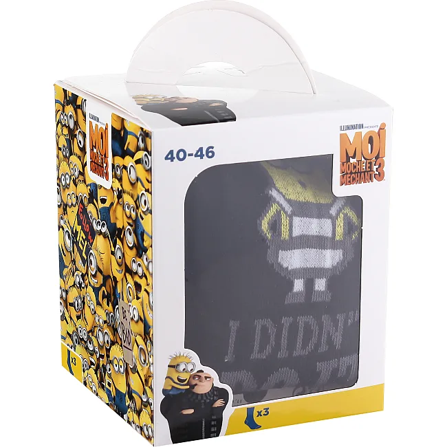 Носки ALL OVER DES MINIONS/MOT MINION/MINION 3P мужские 40-46, арт.93153562-1