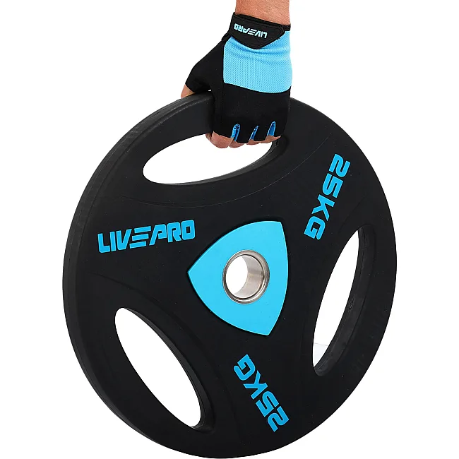 Блин для штанги полиуретановый
 LiveUp LP8020-25 ø51мм 25кг