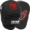 Лапа боксерская изогнутая тренировочная кожа FISTRAGE VL-4149 25х19х9см 2штуки (Черный-красный)