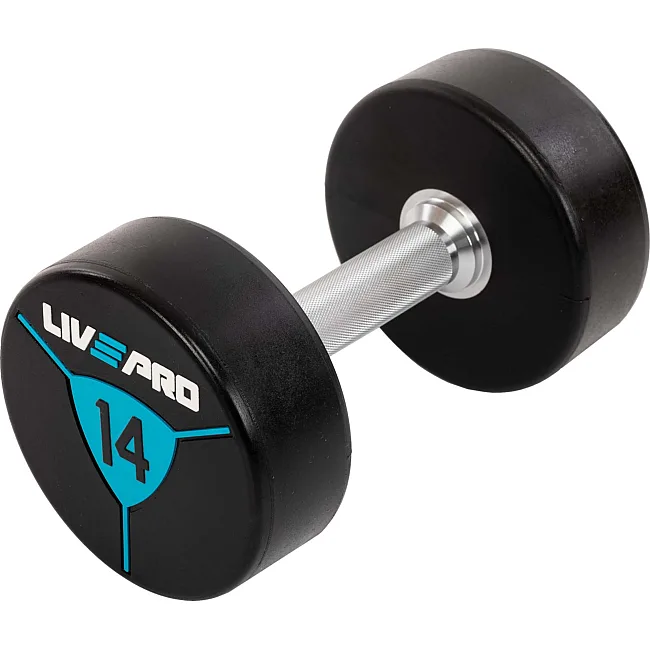 Гантели профессиональные
 с полиуретановым покрытием LiveUp LP8000-14 2шт по 14кг