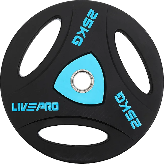 Блин для штанги полиуретановый
 LiveUp LP8020-25 ø51мм 25кг