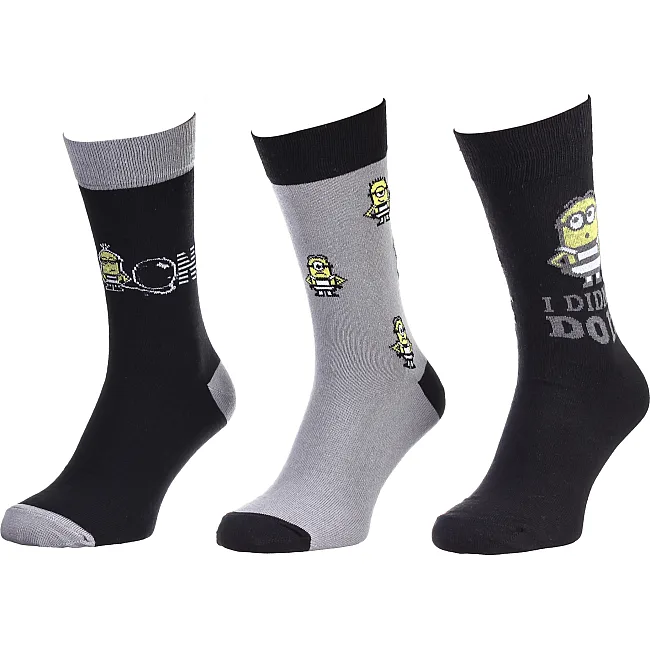 Носки ALL OVER DES MINIONS/MOT MINION/MINION 3P мужские 40-46, арт.93153562-1