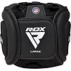 Боксерский шлем RDX AURA PLUS T-17 Black Golden (капа в комплекте)