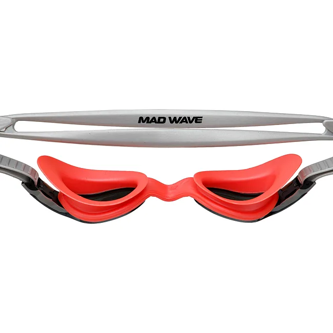 Очки для плавания взрослые
 MADWAVE
 RAY Mirror M042002 (Серый-коралловый)
