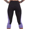 Лосины леггинсы спортивные женские короткие (3/4) UNDER ARMOUR E304 (Черный-серый)