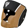 Боксерский шлем RDX AURA PLUS T-17 Black Golden (капа в комплекте)