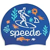 Дитяча шапка для плавання Speedo SLOGAN PRT CAP JU/JF/JM синій, білий OSFM