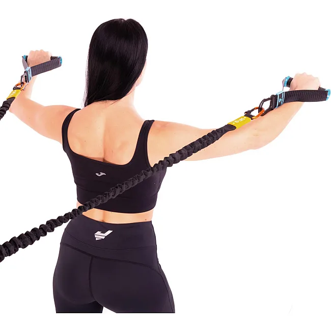 Трубчатый эспандер
 с карабином в защитном рукаве RESISTANCE TUBE LiveUp LP8401-S нагрузка низкая