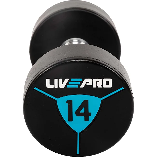 Гантели профессиональные
 с полиуретановым покрытием LiveUp LP8000-14 2шт по 14кг