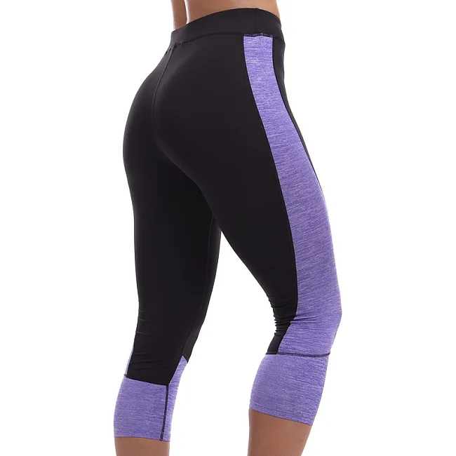 Лосины леггинсы спортивные женские короткие (3/4) UNDER ARMOUR E304 (Черный-серый)