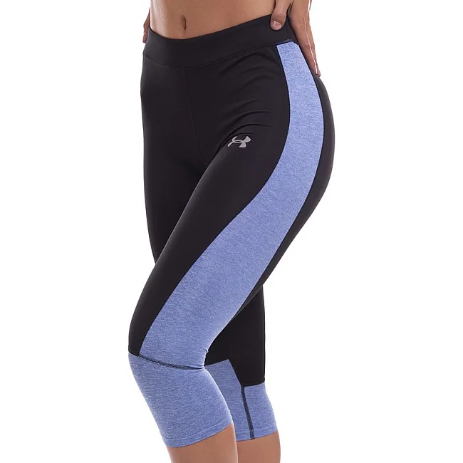 Лосины леггинсы спортивные женские короткие (3/4) UNDER ARMOUR E304 (Черный-серый)