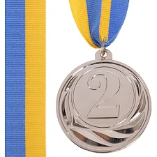 Медаль спортивная с лентой SP-SPORT FAME C-3174 ø6,5см (Серебряный)