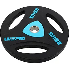 Блін для штанги поліуретановий LiveUp LP8020-25 ø51мм 25кг