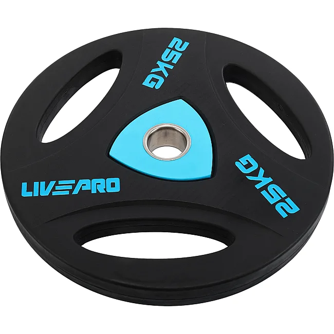 Блин для штанги полиуретановый
 LiveUp LP8020-25 ø51мм 25кг