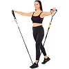 Трубчатый эспандер
 с карабином в защитном рукаве RESISTANCE TUBE LiveUp LP8401-S нагрузка низкая