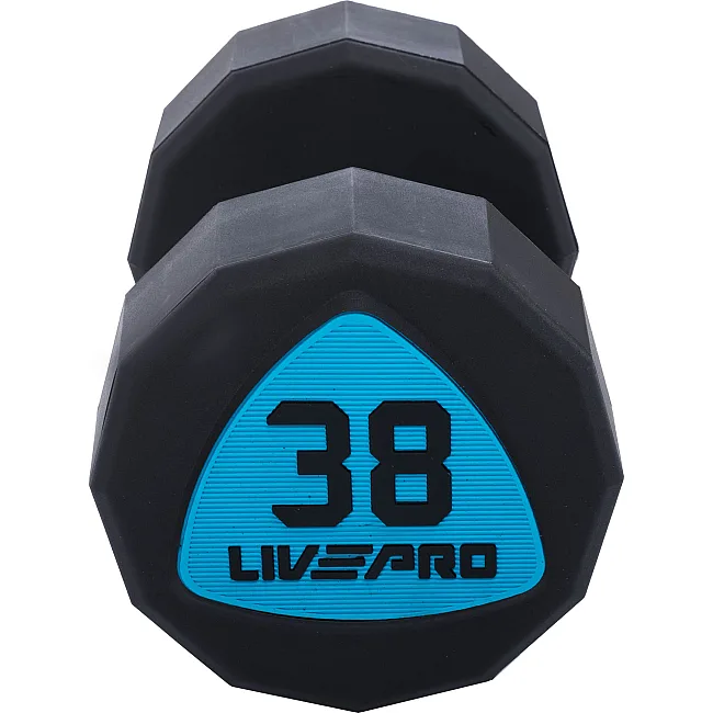 Гантели профессиональные
 с полиуретановым покрытием LiveUp LP8003-38 2шт по 38кг