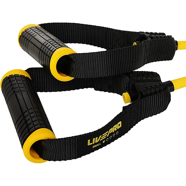 Трубчатый эспандер
 с ручками 10LB LiveUp LP8405-L 120см нагрузка 4,5кг (Желтый)
