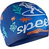 Детская плавательная шапка Speedo SLOGAN PRT CAP JU/JF/JM синий, белый OSFM