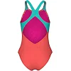 Купальник для девочек Arena PASTIME SWIMSUIT V BACK морковный, бирюзовый, белый