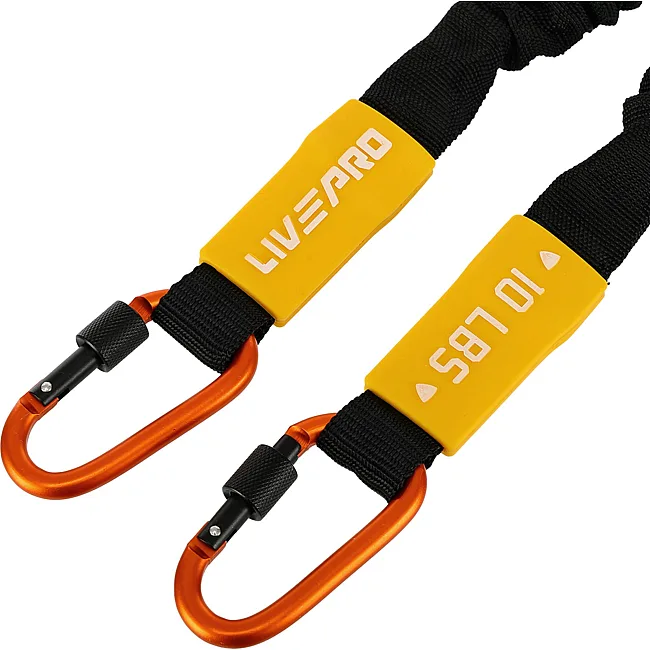 Трубчатый эспандер
 с карабином в защитном рукаве RESISTANCE TUBE LiveUp LP8401-S нагрузка низкая