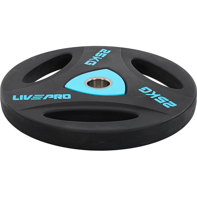 Блин для штанги полиуретановый
 LiveUp LP8020-25 ø51мм 25кг