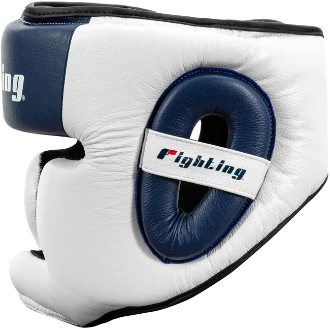 Тренировочный шлем для бокса Fighting Force Full White Blue