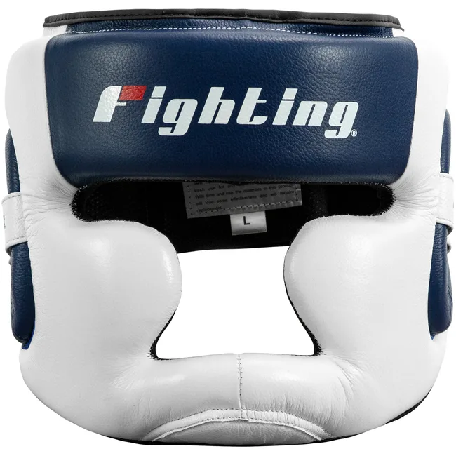Тренировочный шлем для бокса Fighting Force Full White Blue