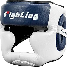 Тренировочный шлем для бокса Fighting Force Full White Blue