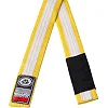 Детский пояс для кимоно БЖЖ Peresvit Yellow White Stripe