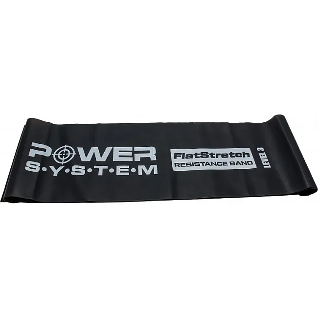 Эластичная лента для спорта POWER SYSTEM PS-4123 Flat Stretch Band Level 3 Black (12-15кг.)