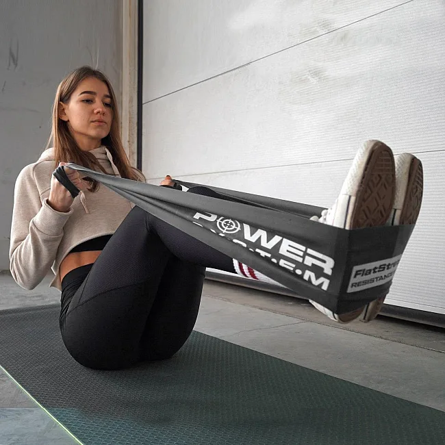 Эластичная лента для спорта POWER SYSTEM PS-4123 Flat Stretch Band Level 3 Black (12-15кг.)