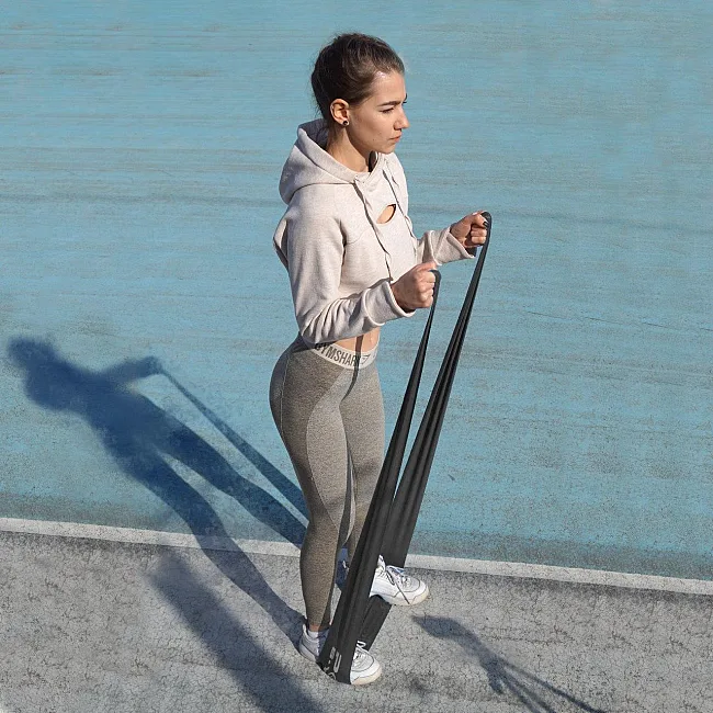 Эластичная лента для спорта POWER SYSTEM PS-4123 Flat Stretch Band Level 3 Black (12-15кг.)