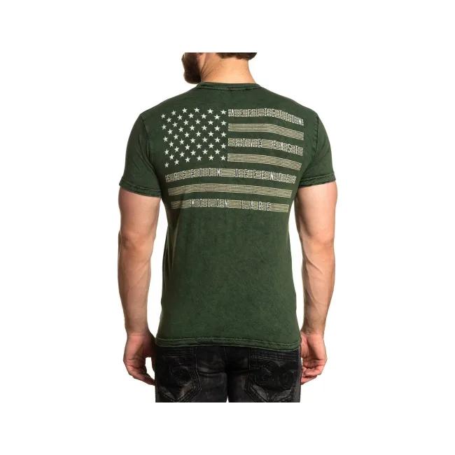 Футболка AFFLICTION Skull Ranger Reversible Green Black