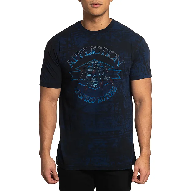 Футболка мужская AFFLICTION Diamond Head Tee DK Navy