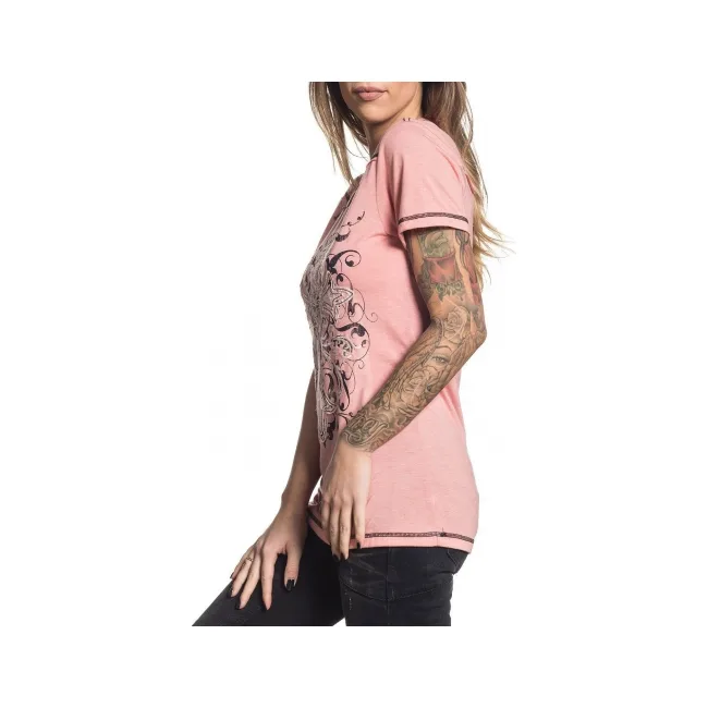 Женская футболка Sinful By AFFLICTION Rosita Heaher Salmon