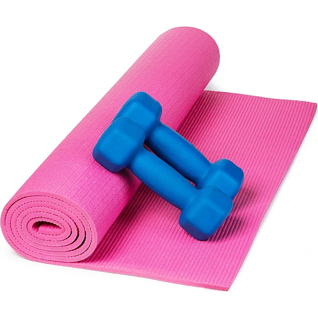 Килимок для фітнесу і йоги POWER SYSTEM PS-4014 PVC Pink (173x61x0.6)