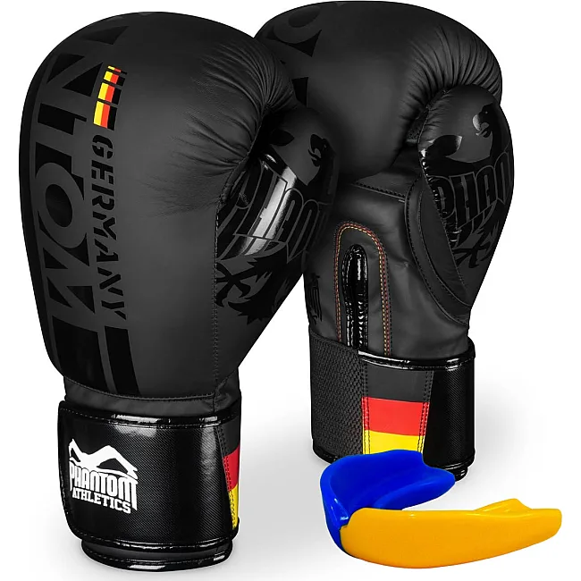 Перчатки для бокса PHANTOM Germany Black (капа в подарок)