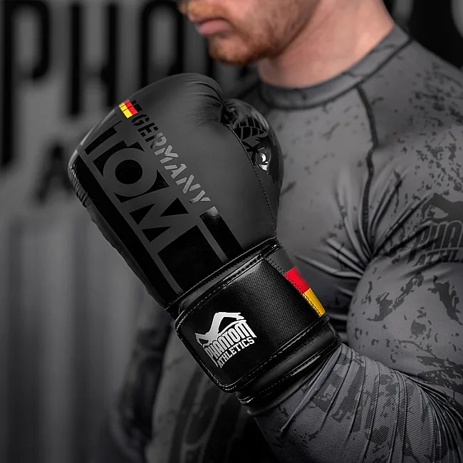 Перчатки для бокса PHANTOM Germany Black (капа в подарок)