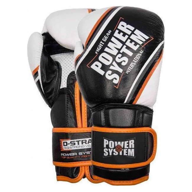 Перчатки для бокса POWER SYSTEM PS 5006 Black/Orange Line 16 унций