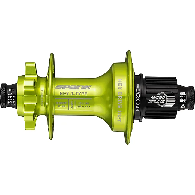 Втулка велосипедная задняя SPANK HEX J-TYPE Boost R148 HG 32H, Green