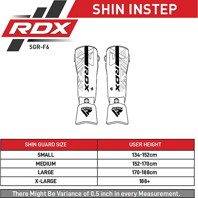 Захисні щитки для ніг RDX F6 Kara MMA Shin Instep Guards Matte White