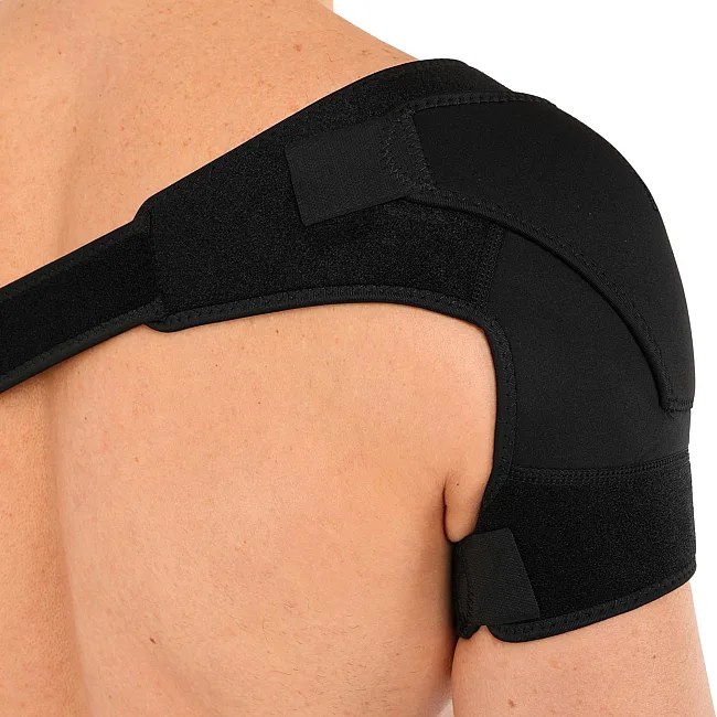 Бандаж для плеча компрессионный фиксатор плечевого сустава Shoulder Support SIBOTE ST-7493-R правый 1шт (Черный)