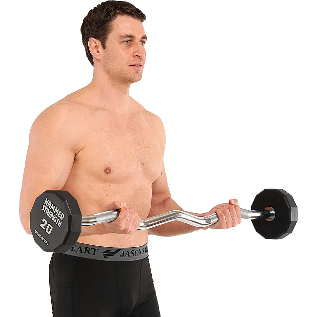 Штанга неразборная с фиксированным весом изогнутая PEV HAMMER STRENGHT TA-9978-20 (Черный)