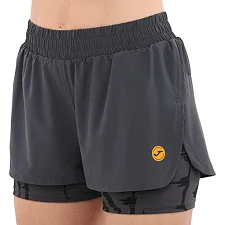 Спортивные шорты двойные 2 в 1 женские JOMA INDOOR GYM 902887-100 (Черный)