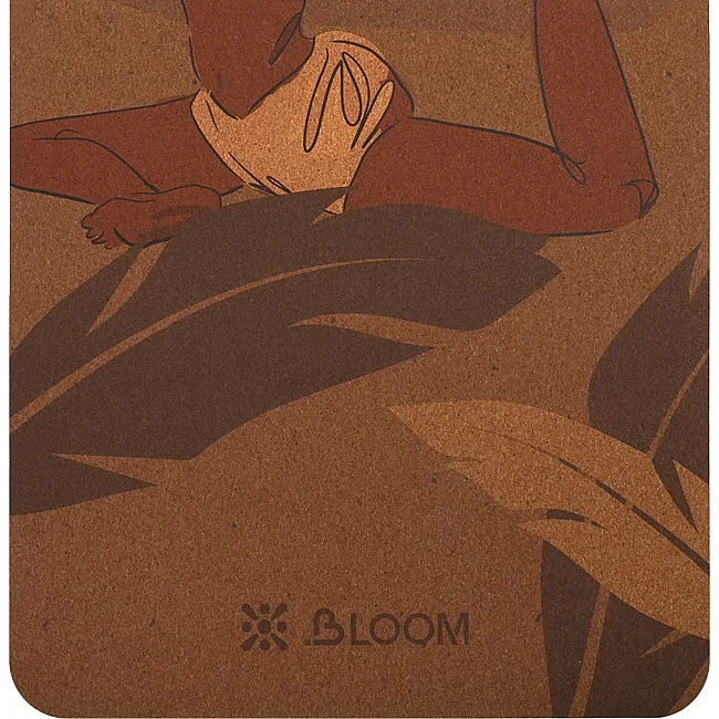 Килимок для йоги Пробковий двошаровий каучуковий Yoga mat BLOOM LB7120 183x61мx0.3cм