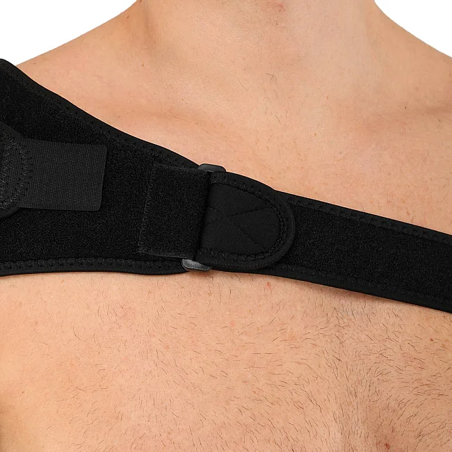 Бандаж для плеча компрессионный фиксатор плечевого сустава Shoulder Support SIBOTE ST-7493-R правый 1шт (Черный)
