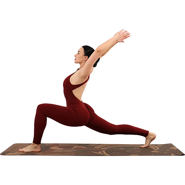 Килимок для йоги Пробковий двошаровий каучуковий Yoga mat BLOOM LB7120 183x61мx0.3cм