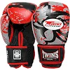 Перчатки для бокса кожа TWINS TRIBAL BO-9952 (Красный-черный)