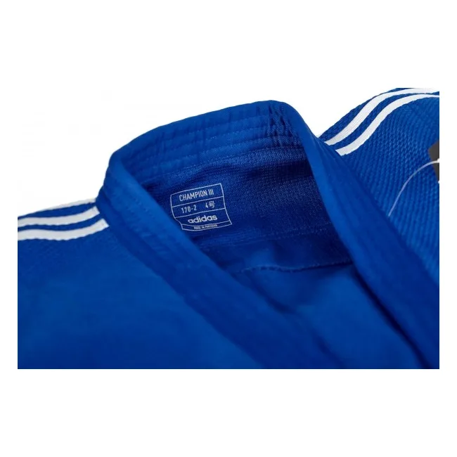 Кимоно для дзюдо Champion III Slim Fit с лицензией IJF | синий/белые полосы | ADIDAS J-IJFB-1