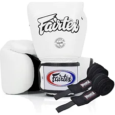 Боксерские перчатки Fairtex BGV1 White (бинты в комплекте)